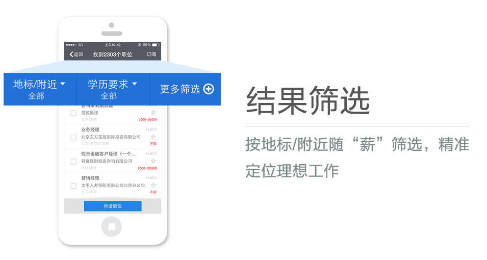 按地標/附近隨“薪”篩選，精準定位理想工作